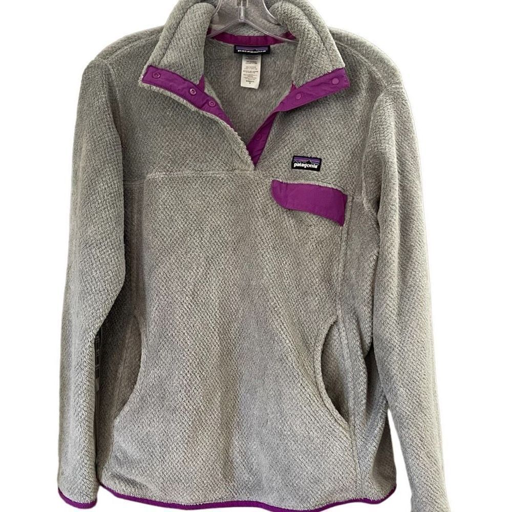 PATAGONIA SnapT ReTool Pullover Fleece for Women in Grey Purple Size Medium